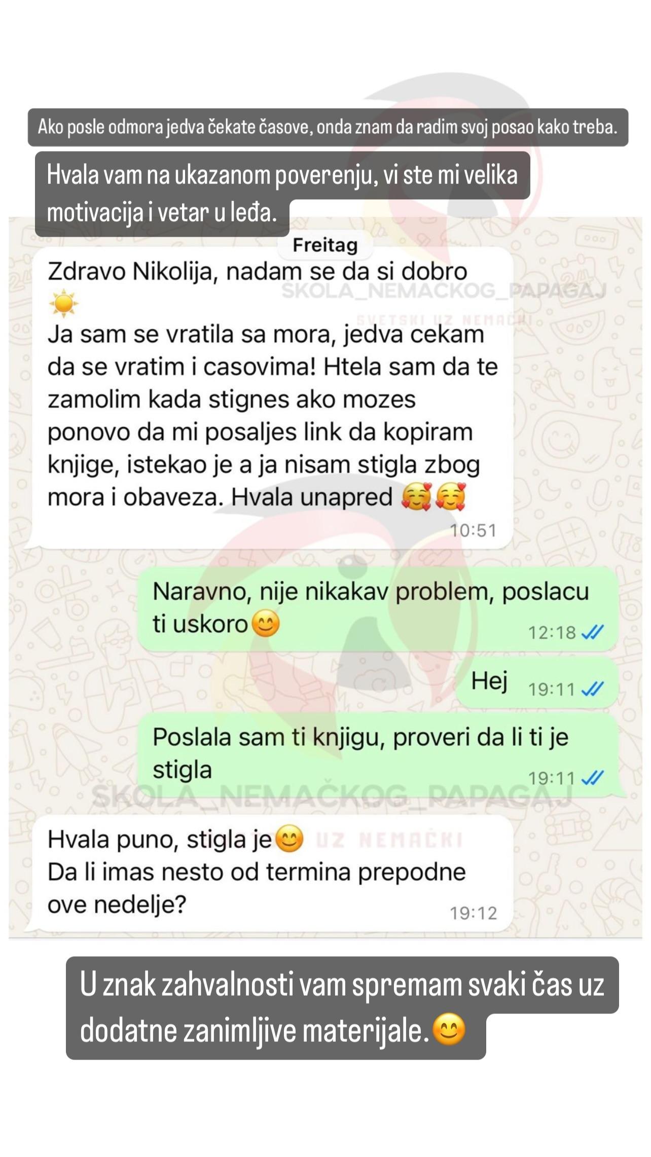 Utisak polaznika o časovima nemačkog