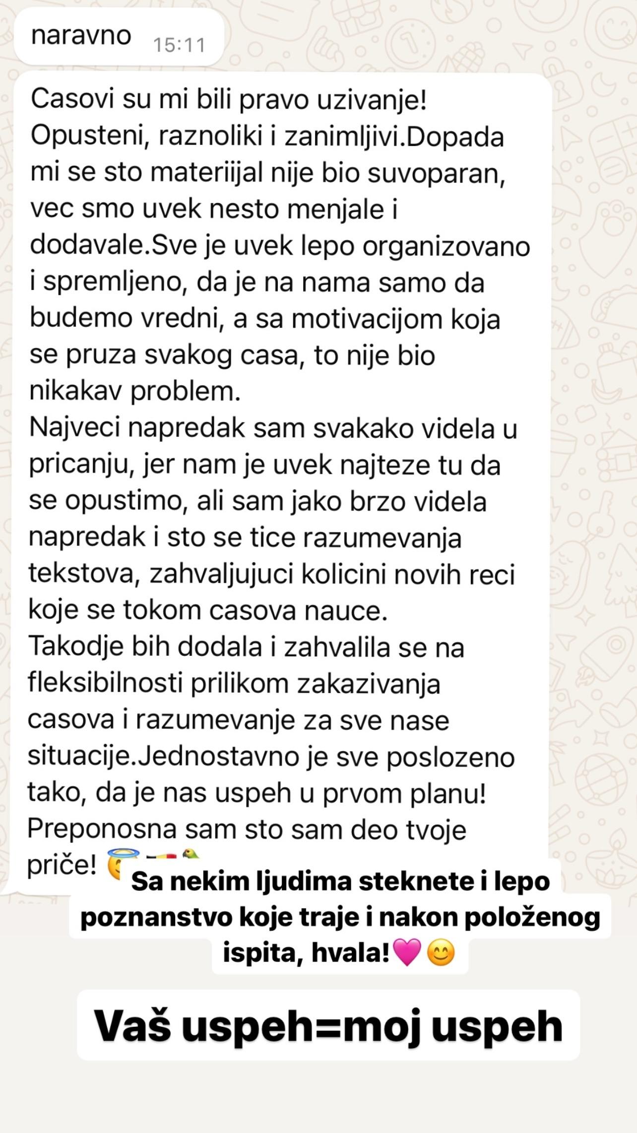 Utisak polaznika o časovima nemačkog