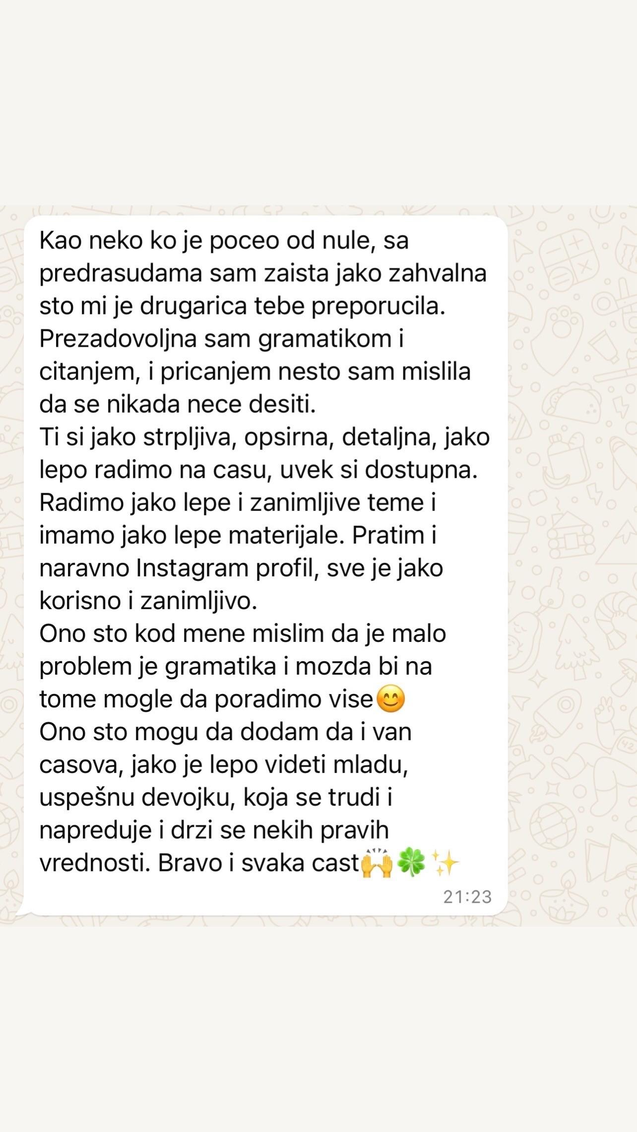Utisak polaznika o časovima nemačkog